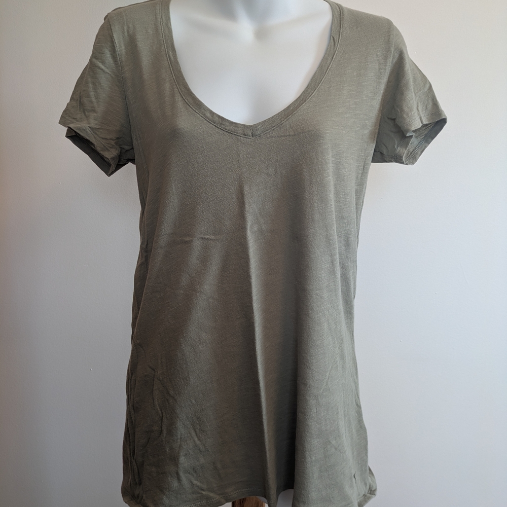 PINK Victoria's Secret Olive Relaxed Fit Short Sleeve Tee